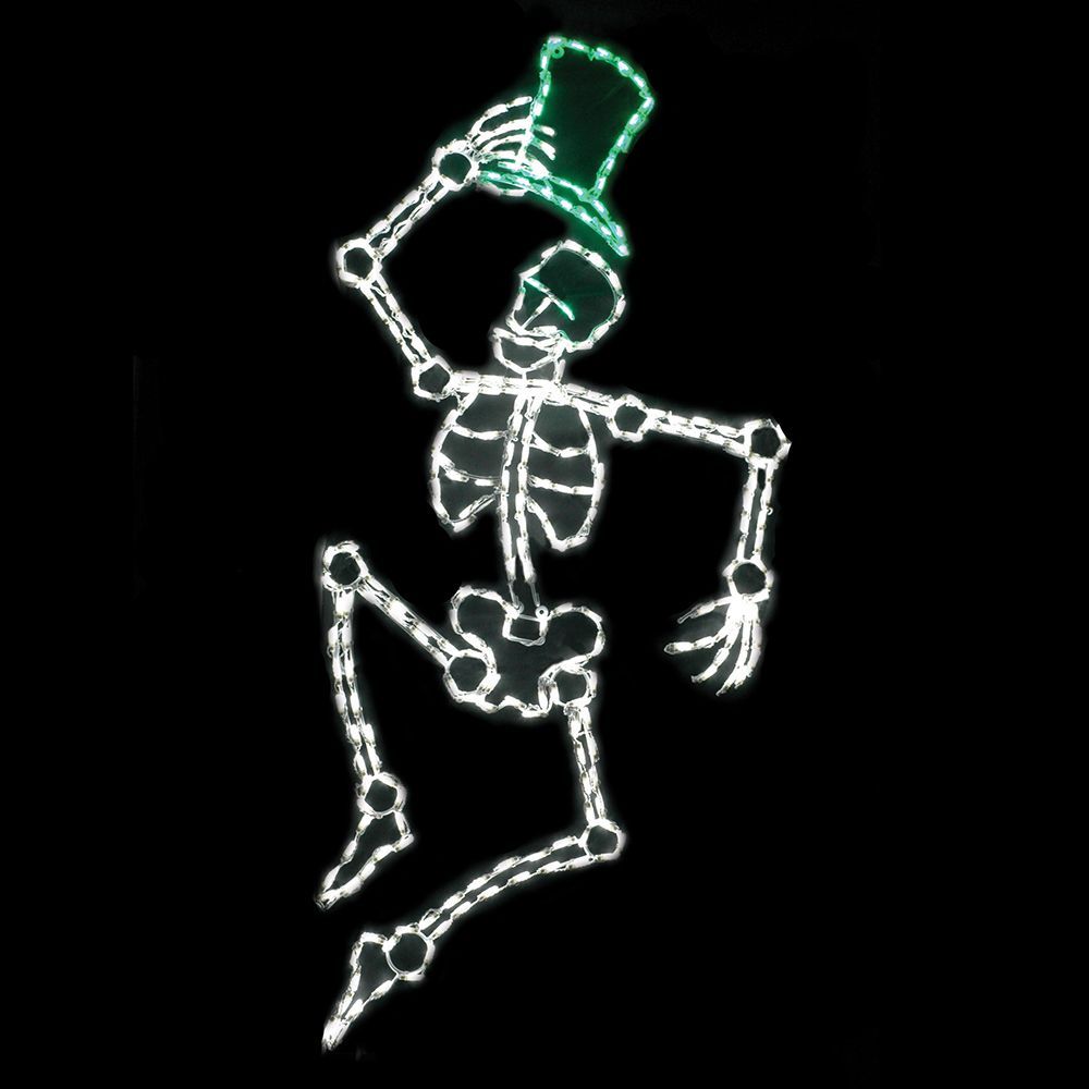 Dancing Skeleton LED Lighted Outdoor Halloween Decoration