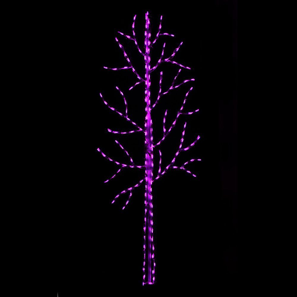 Halloween Tree Purple LED Lighted Halloween Lawn Decoration Set Of 2