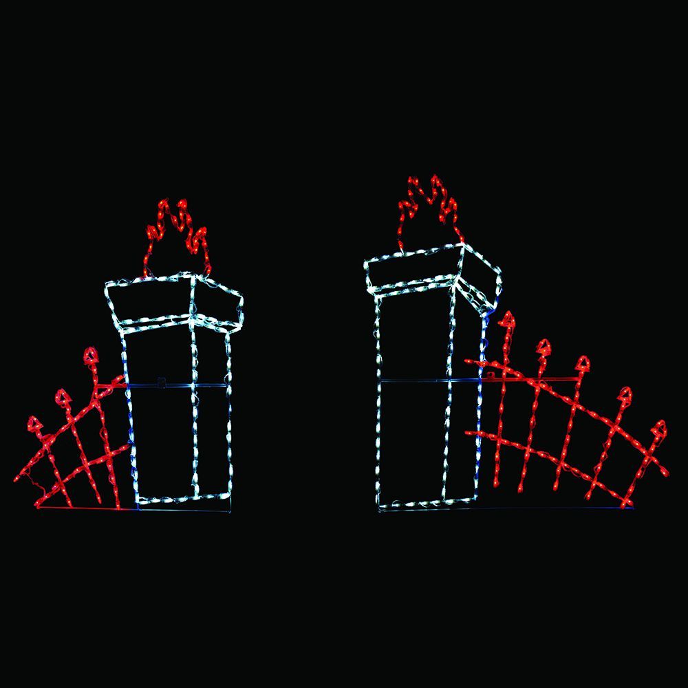 Cemetery Fence Display LED Lighted Outdoor Halloween Decoration