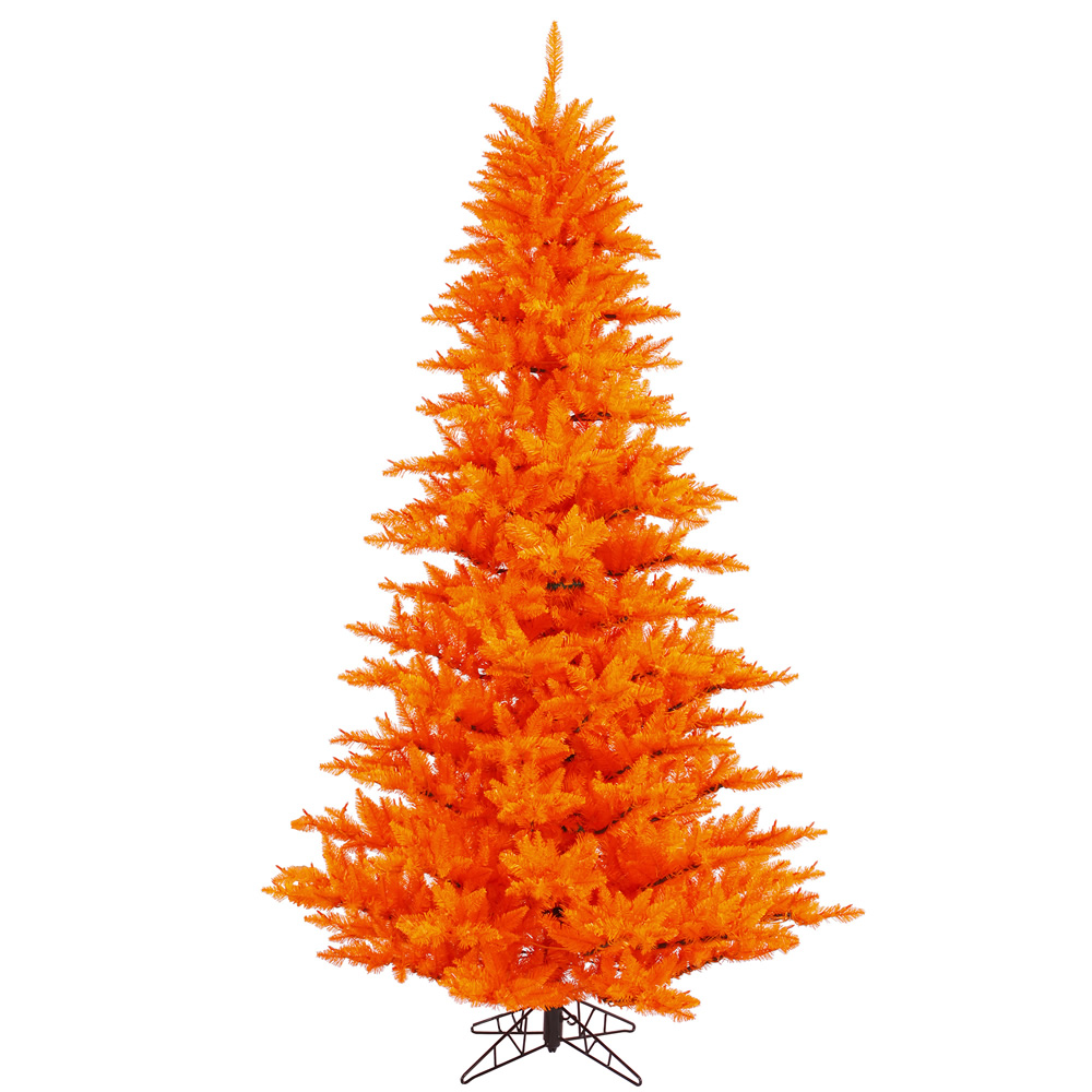 9 Foot Orange Fir Artificial Halloween Tree Unlit