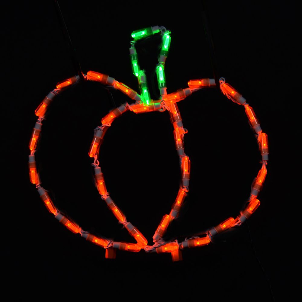 Pumpkin Small LED Lighted Outdoor Halloween Decoration Set Of 2