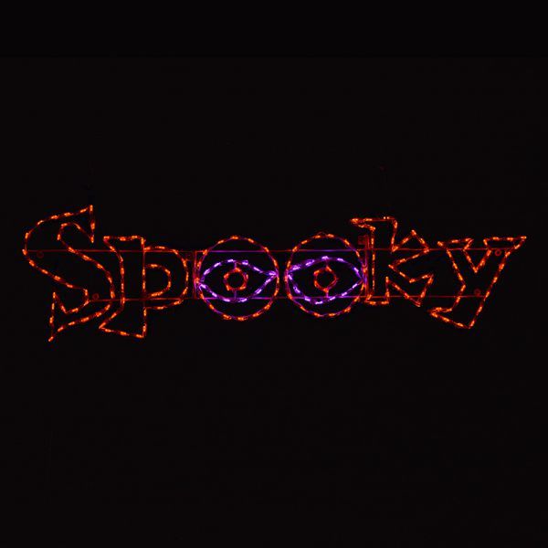 Spooky LED Lighted Outdoor Halloween Sign Decoration