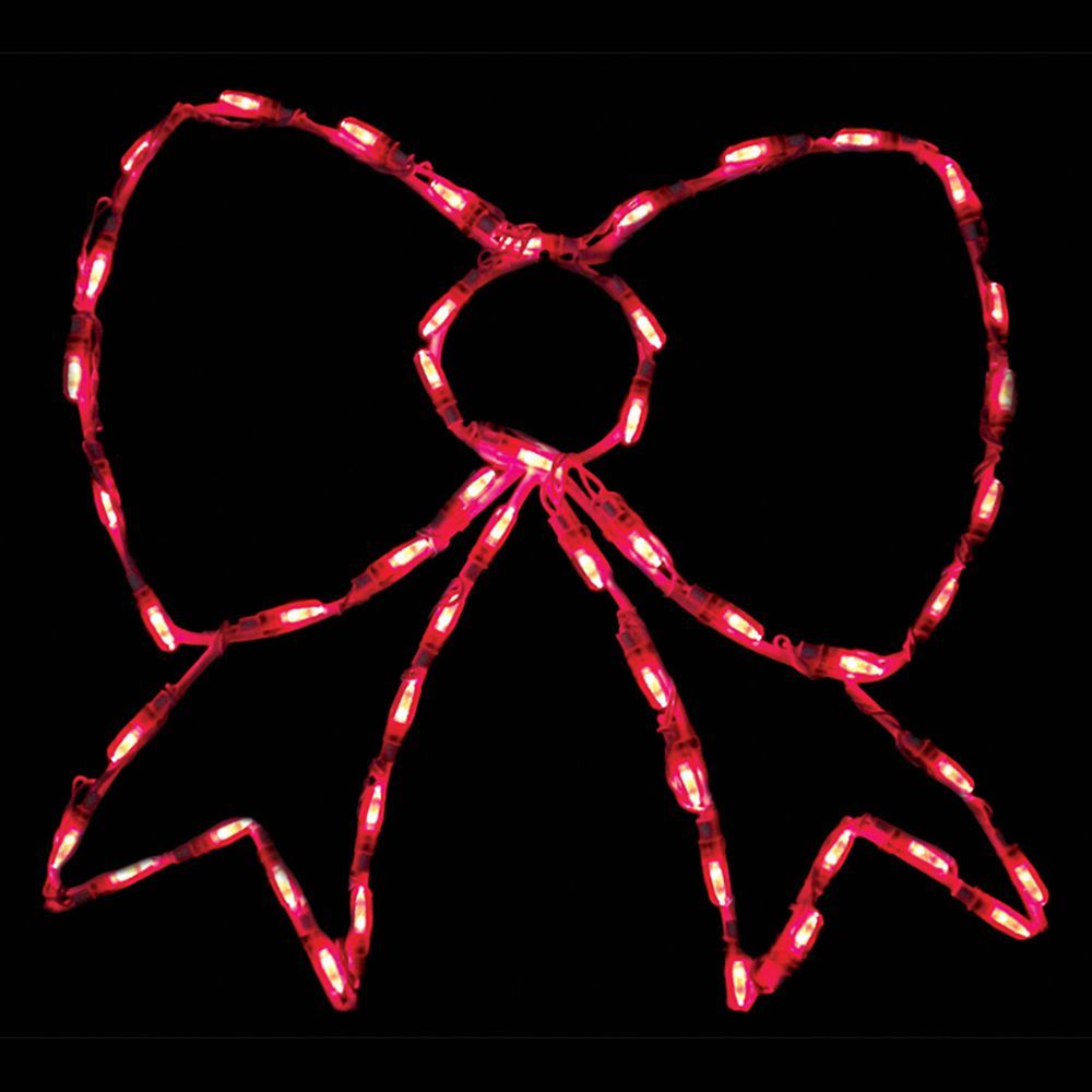 Red Bow LED Lighted Outdoor Christmas Decorations Set Of 3