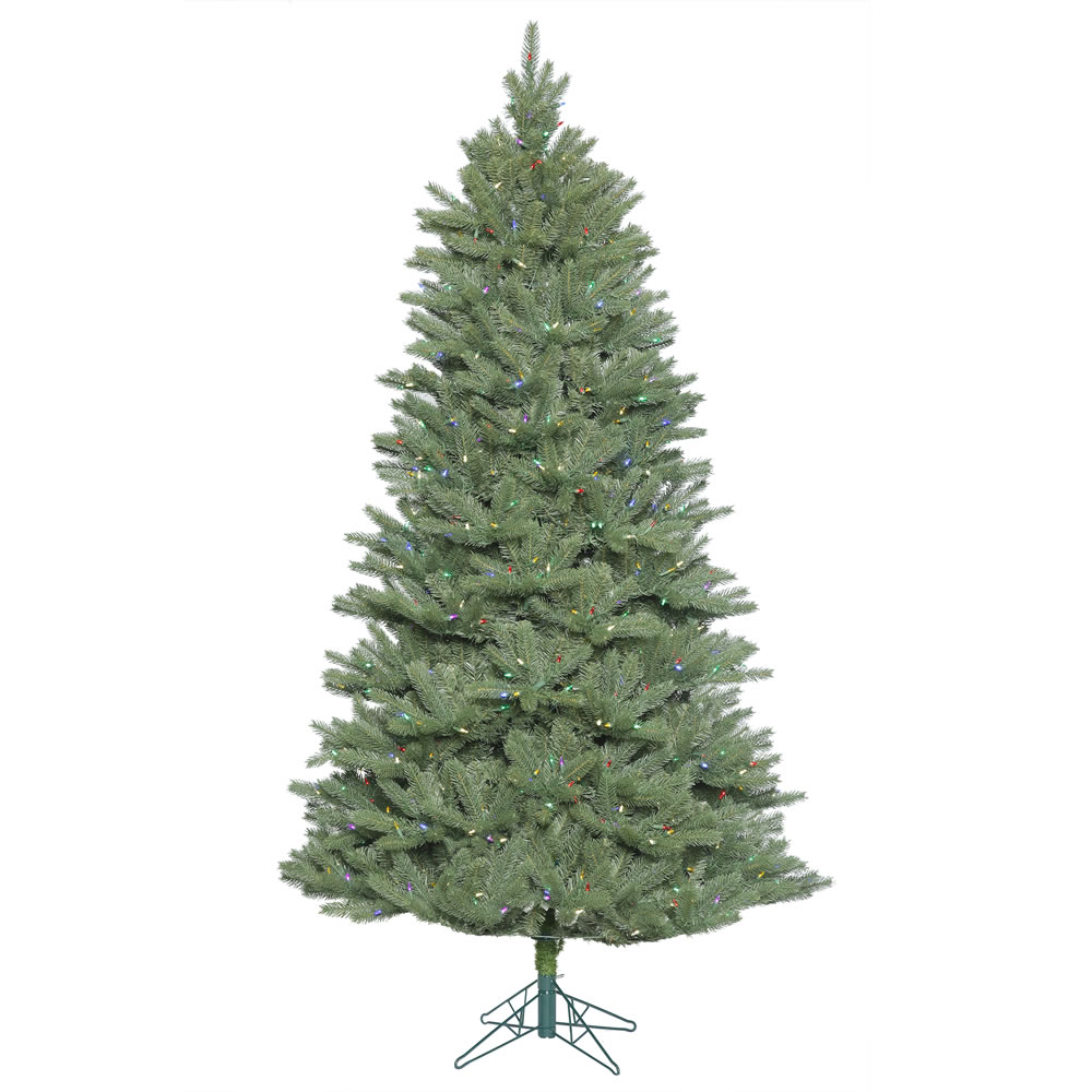 10 Foot Slim Colorado Spruce Artificial Christmas Tree 1450 DuraLit LED Multi Color Italian Mini Lights