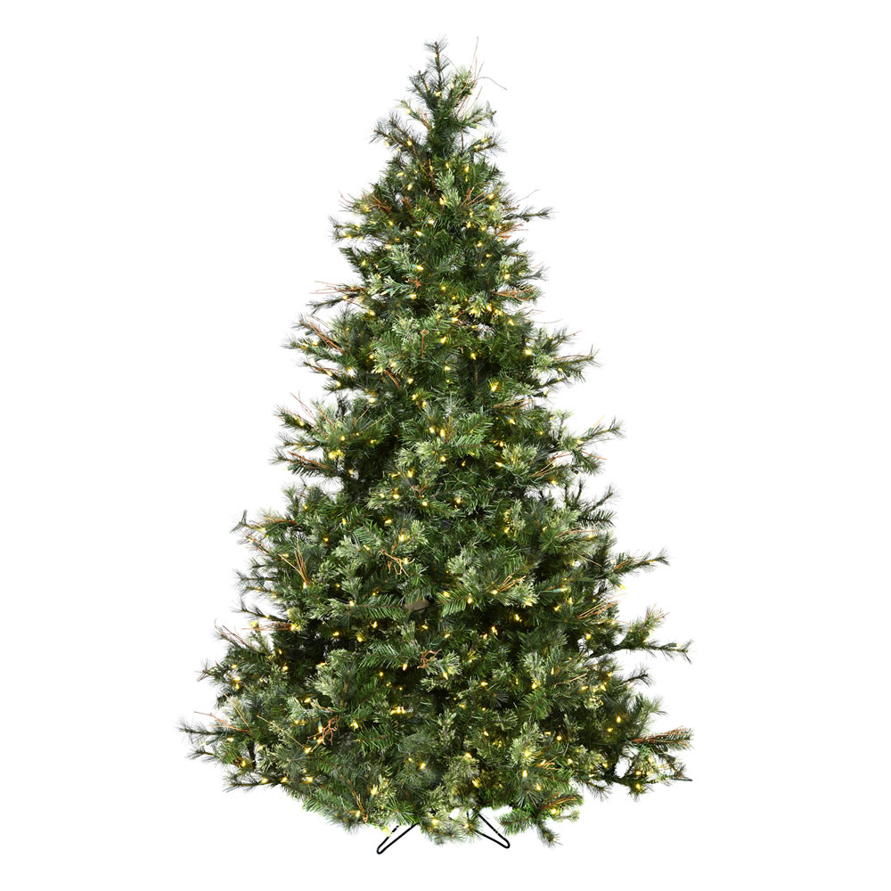 10 Foot Mixed Country Pine Artificial Christmas Tree 1450 DuraLit LED M5 Italian Warm White Mini Lights