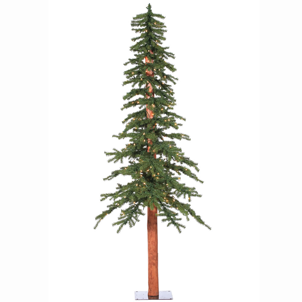 7 Foot Natural Alpine Artificial Christmas Tree - 300 DuraLit LED Warm White Mini Lights