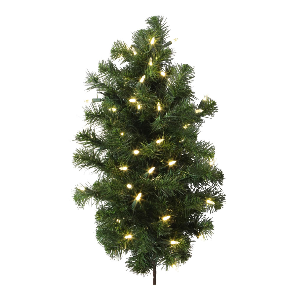 Christmastopia.com 2 Foot Douglas Fir Artificial Christmas Wall Tree 50 DuraLit LED Warm White Italian Style Mini Lights