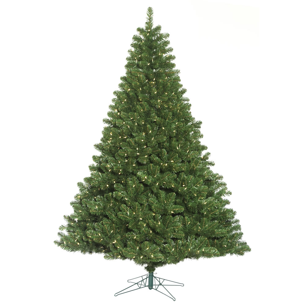 12 Foot Oregon Fir Artificial Christmas Tree - 2400 DuraLit LED Warm White Single Mold Wide Angle Lights