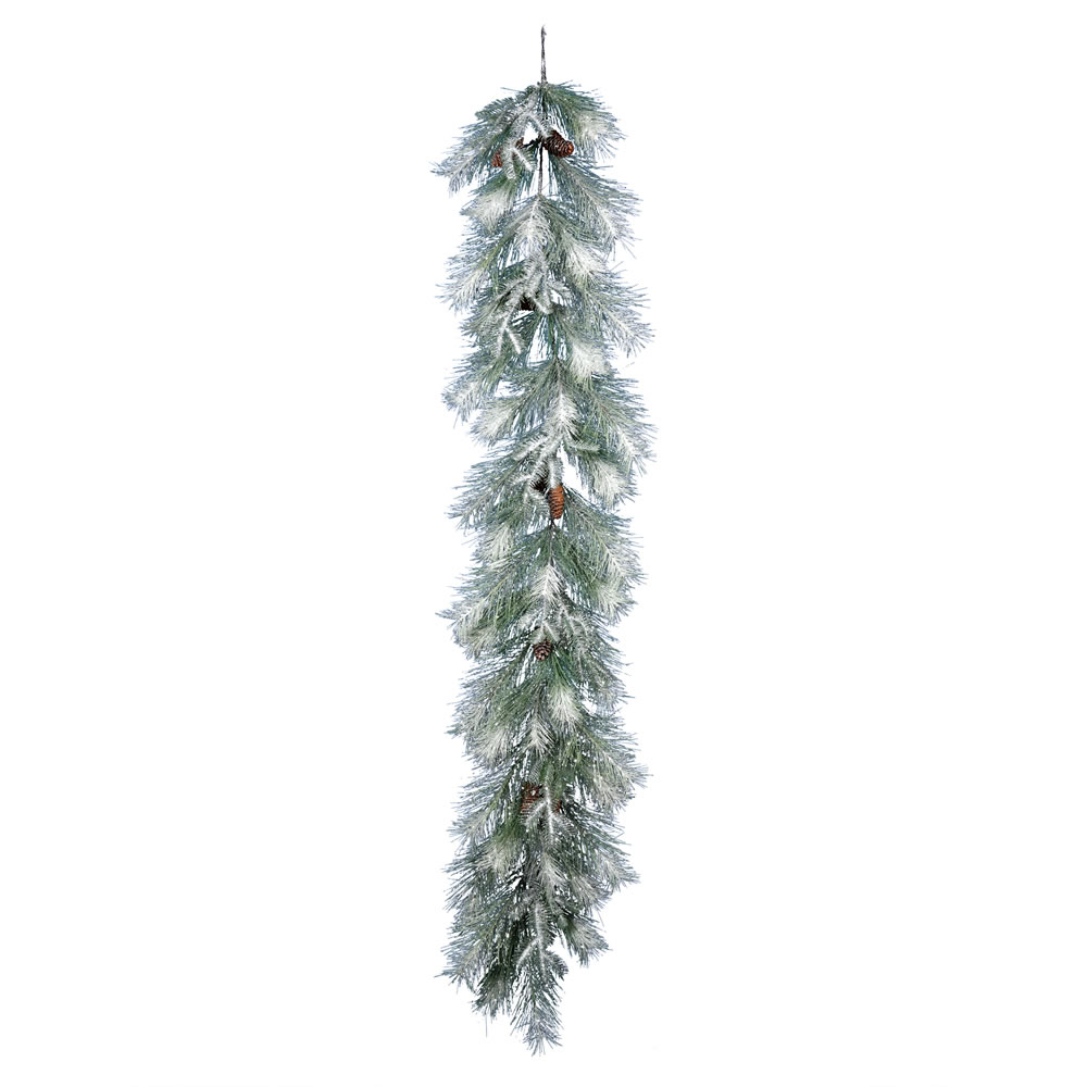 6 Foot Frosted Ansell Pine Artificial Christmas Garland Unlit