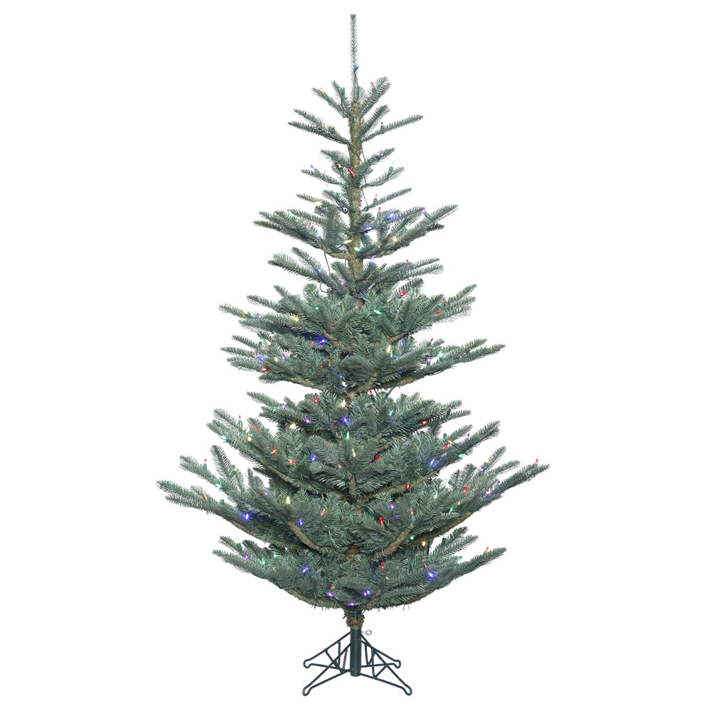 12 Foot Alberta Blue Spruce Artificial Christmas Tree 1300 DuraLit LED Multi 6 Color Italian Mini Lights