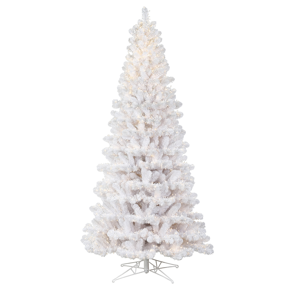 10 Foot White Slim Artificial Christmas Tree 6820 30V Cluster LED Warm White 3MM Lights
