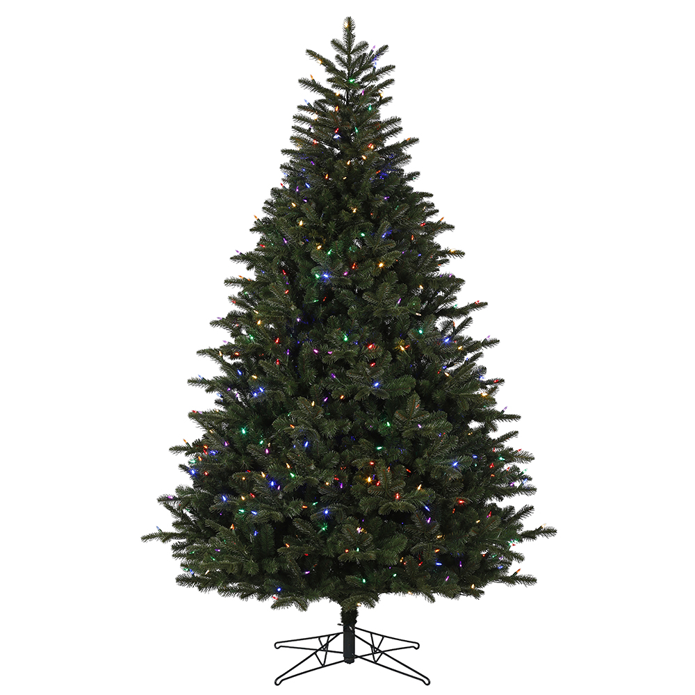 7.5 Foot Summit Noble Fir Artificial Christmas Tree 750 DuraLit LED M5 Italian Multi Color Mini Lights