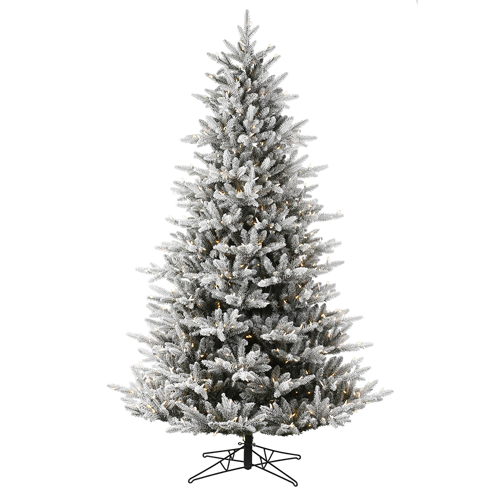 Christmastopia.com 10 Foot Flocked Aspen Fir Artificial Christmas Tree 1450 DuraLit LED Warm White Mini Lights