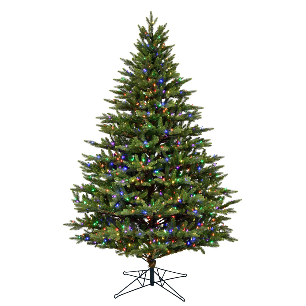 9 Foot Douglas Fir Artificial Christmas Tree - 1250 Duralit LED Multi Color Mini Lights