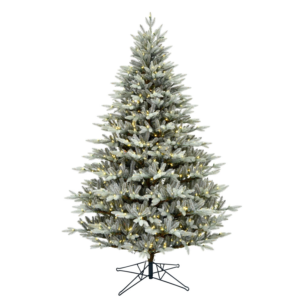 9 Foot Douglas Blue Fir Artificial Christmas Tree - 1250 DuraLit LED Warm White Mini Lights