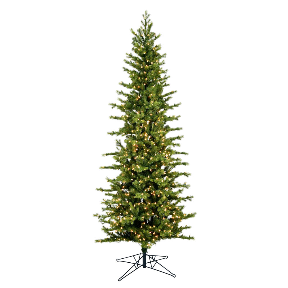 12 Foot Moutauk Pine Pencil Artificial Christmas Tree 1850 DuraLit Incandescent Clear Mini Lights
