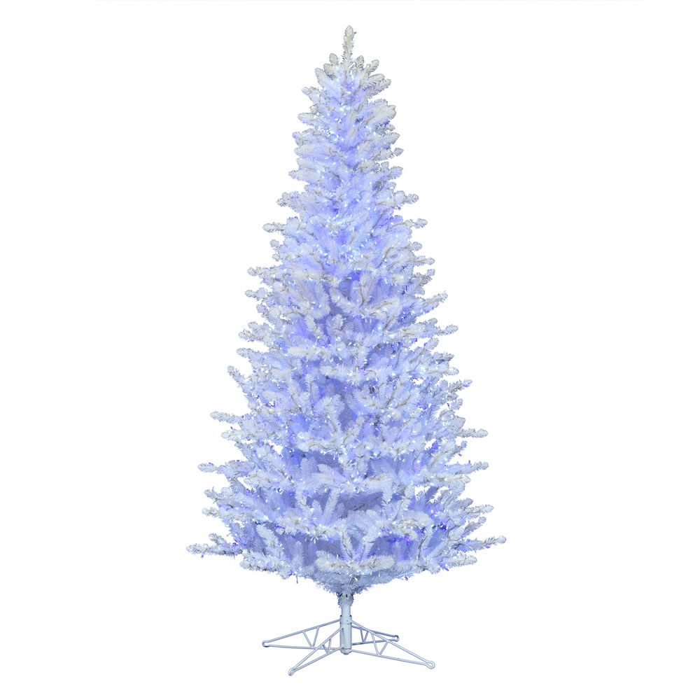 Christmastopia.com 10 Foot Shiny White Spruce Artificial Christmas Tree - 3450 Low Voltage LED Pure White and Blue 3MM Lights