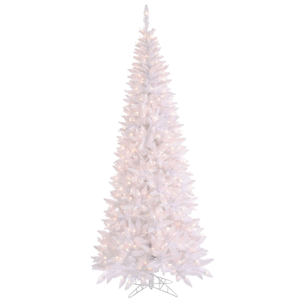 10 Foot White Slim Fir Artificial Christmas Tree 900 DuraLit Incandescent Clear Mini Lights