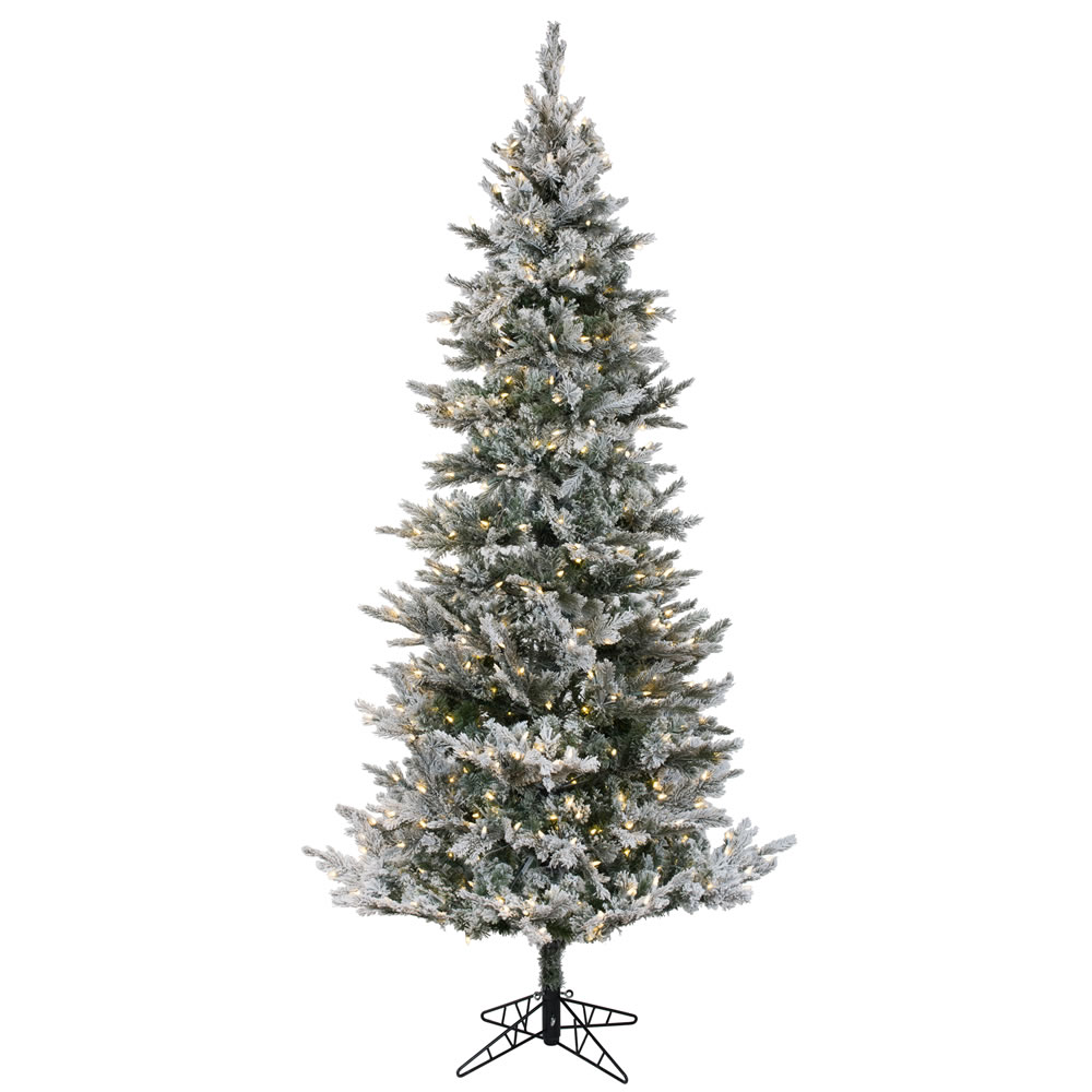 6.5 Foot Flocked Kiana Artificial Christmas Tree 350 UL DuraLit LED Warm White Mini Lights