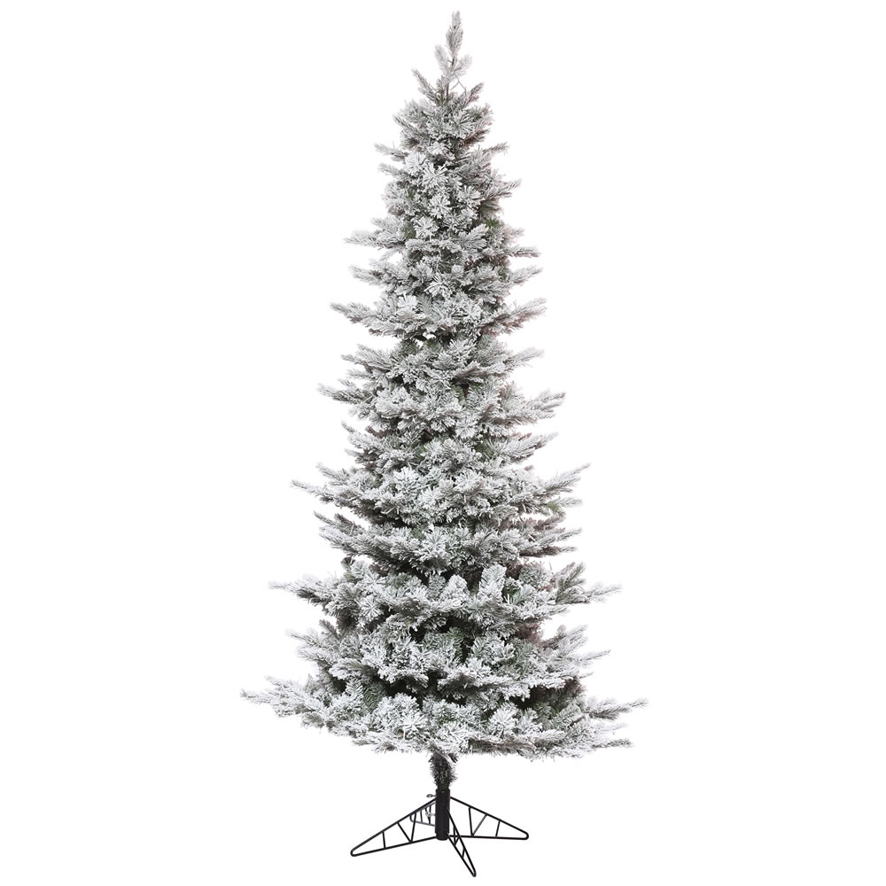 Christmastopia.com 12 Foot Flocked Kiana Pine Slim Artificial Christmas Tree Unlit