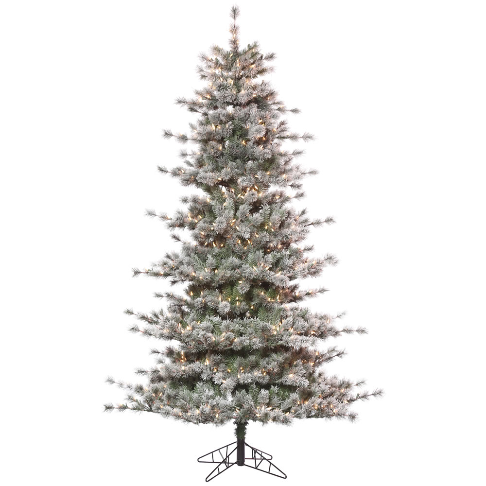 Christmastopia.com 10 Foot Frosted Lacey Artificial Christmas Tree 1200 DuraLit Incandescent Clear Mini Lights