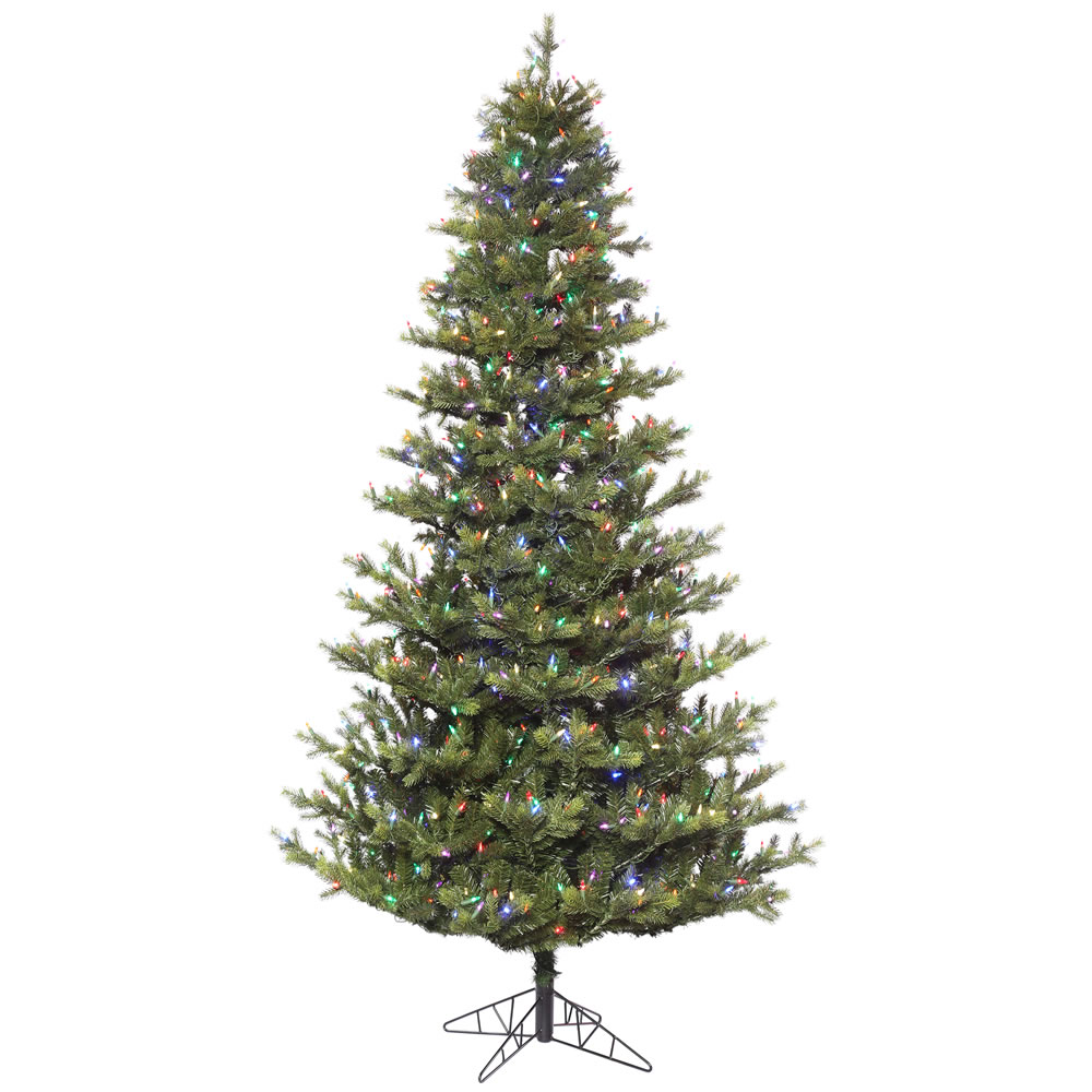 7.5 Foot Oak Frasier Fir Medium Artificial Christmas Tree 700 DuraLit LED M5 Italian Multi Color Mini Lights