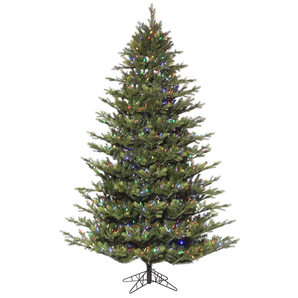 7.5 Foot Oak Frasier Fir Artificial Christmas Tree 850 DuraLit LED M5 Italian Multi Color Mini Lights