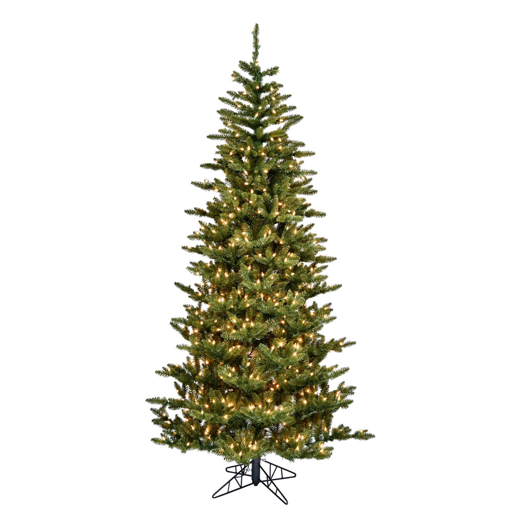 10 Foot Natural Fraser Slim Artificial Christmas Tree - 1000 DuraLit Incandescent Clear Mini Lights