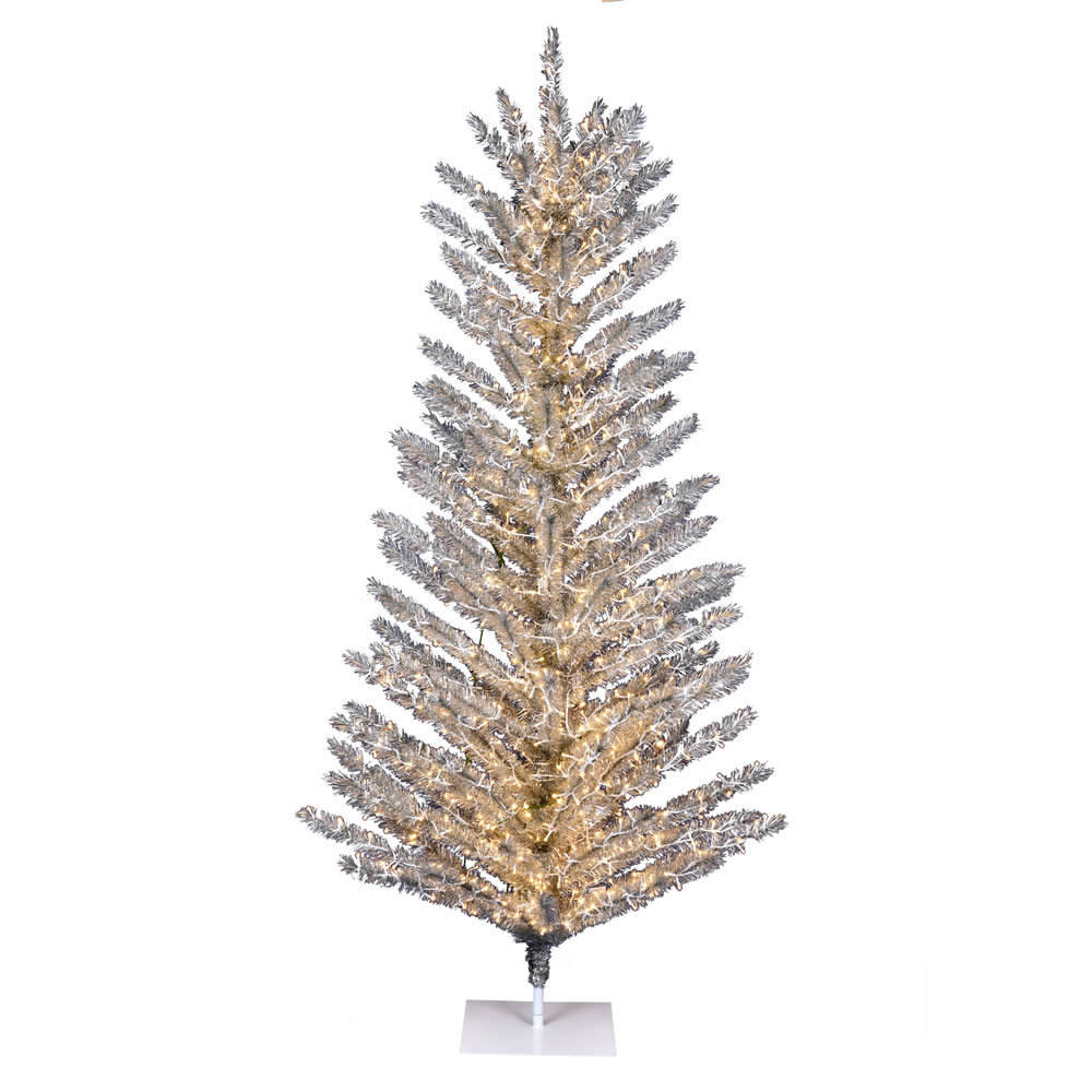 Christmastopia.com 5 Foot Vintage Aluminum Artificial Christmas Tree - 700 Low Voltage LED Warm White 3MM Lights