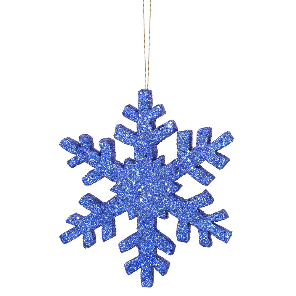 18 Inch Blue Outdoor Glitter Snowflake Christmas Ornament