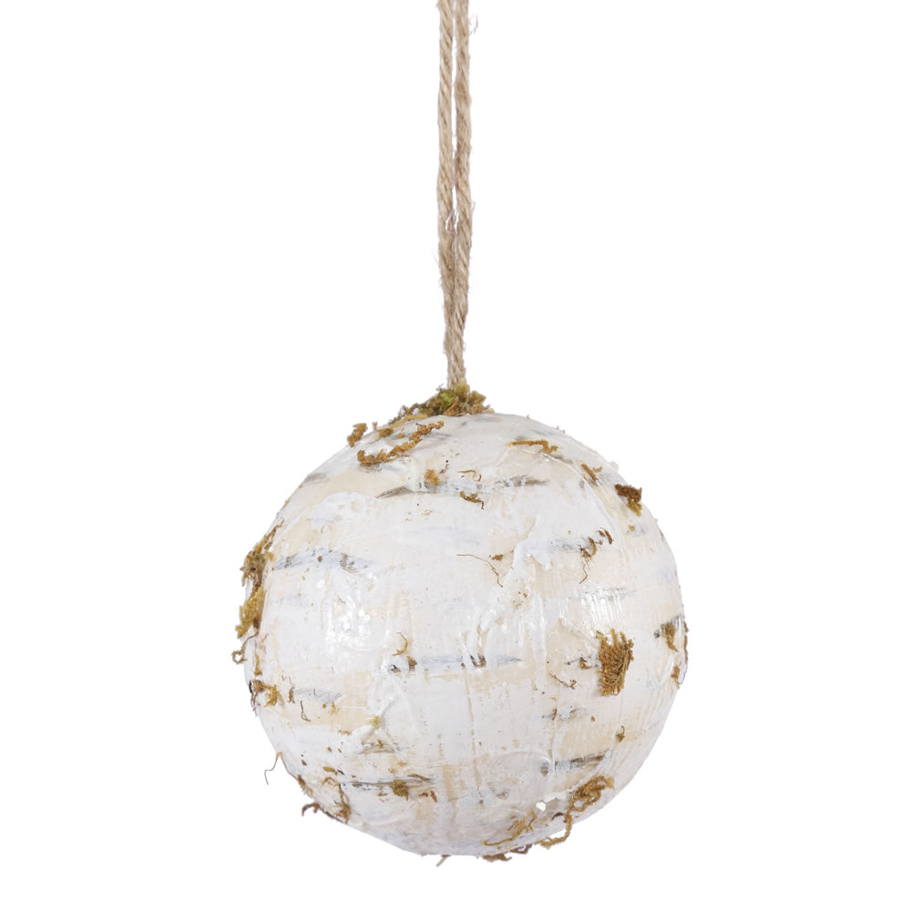 6 Inch Birch Artificial Christmas Ball Ornament