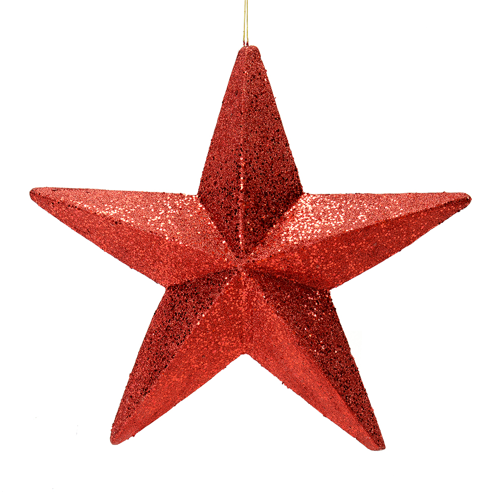 23 Inch Burgundy Glitter Star Christmas Ornament