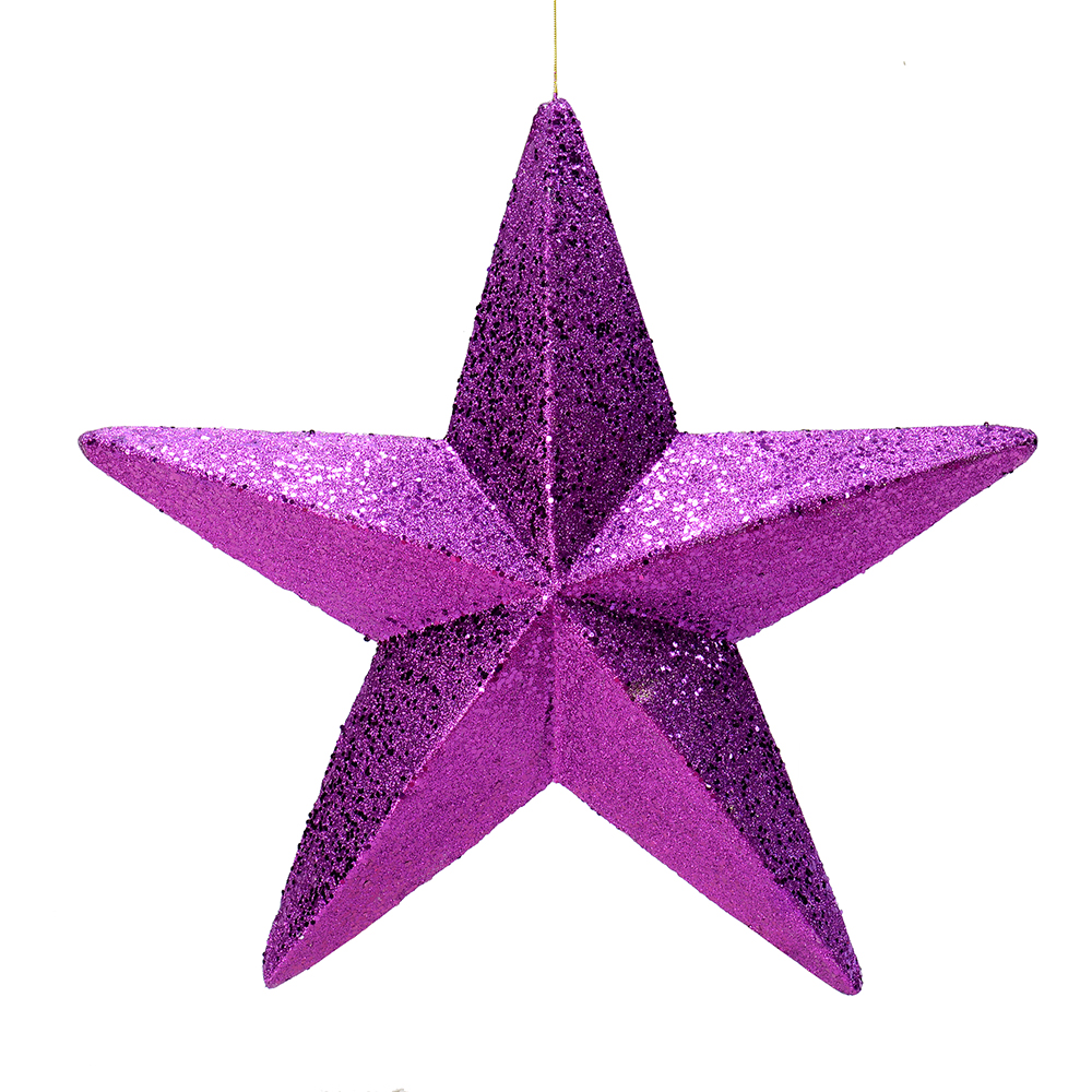 23 Inch Purple Glitter Star Christmas Ornament