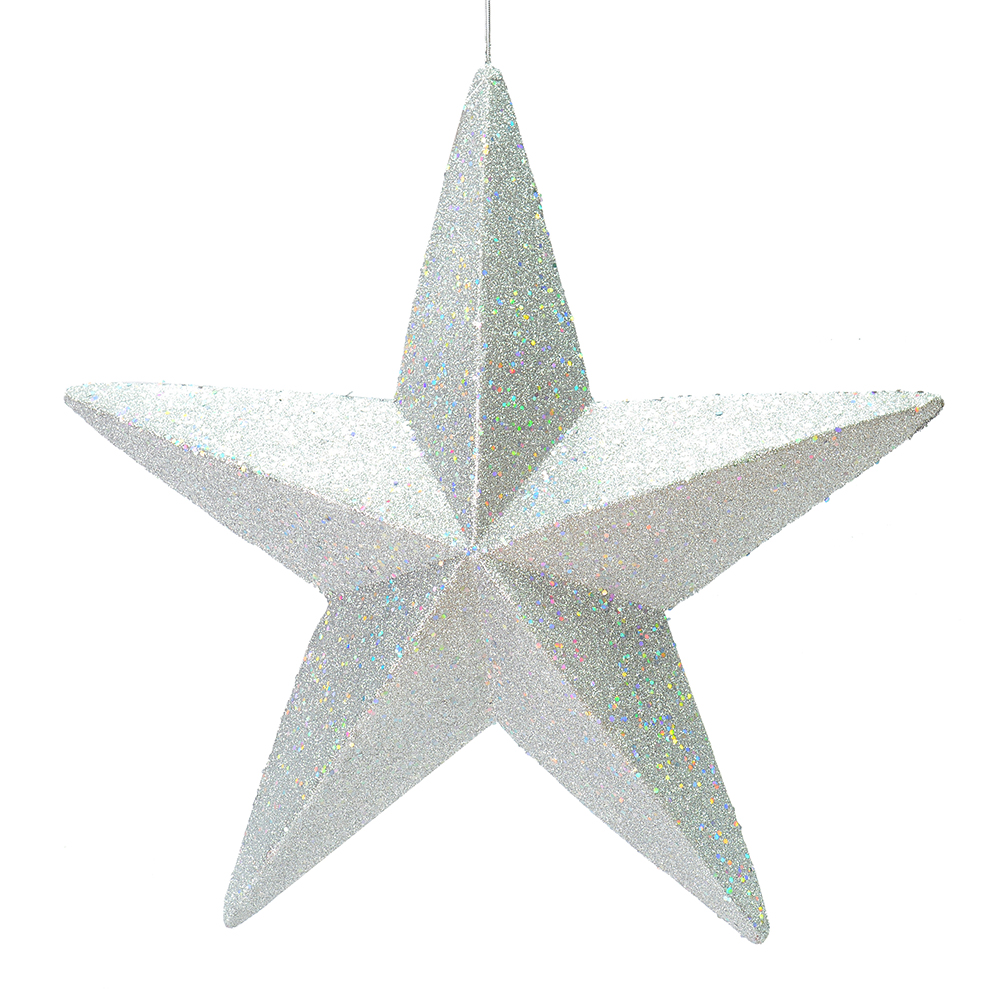 Christmastopia.com 23 Inch Silver Glitter Star Christmas Ornament
