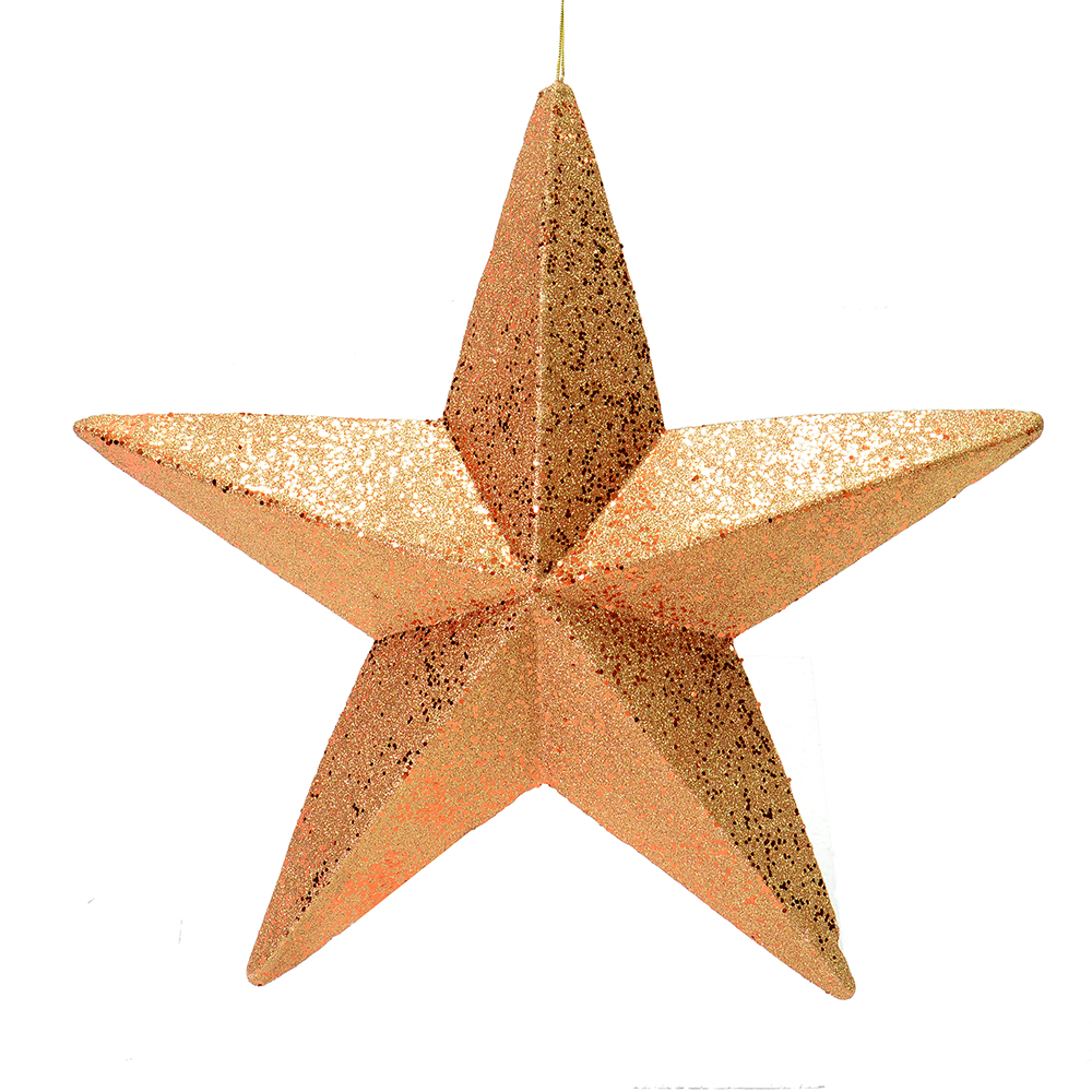 23 Inch Rose Gold Glitter Star Christmas Ornament