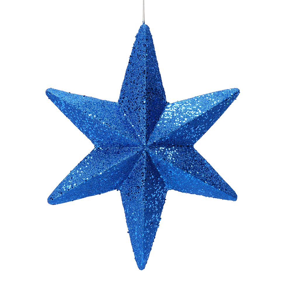 20 Inch Blue Glitter Bethleham Star Christmas Ornament