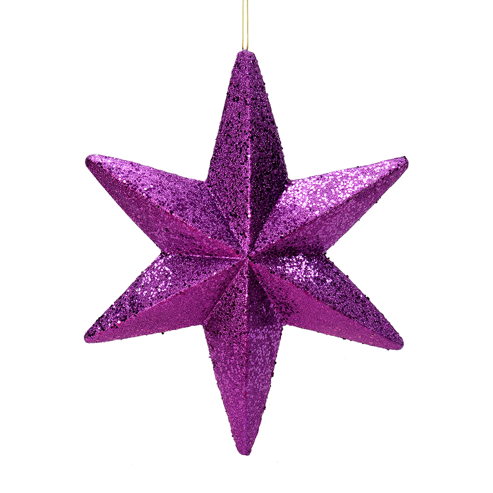 20 Inch Purple Glitter Bethleham Star Christmas Ornament