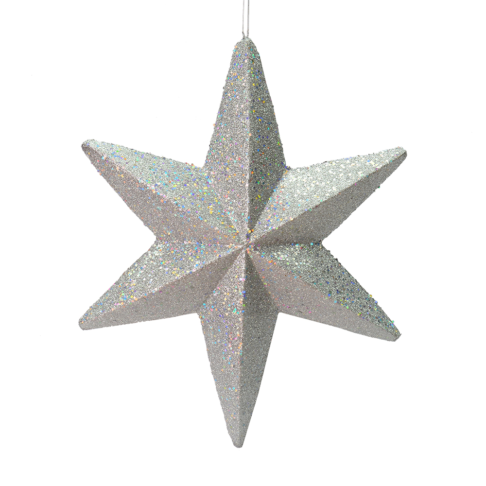 20 Inch Silver Glitter Bethleham Star Christmas Ornament