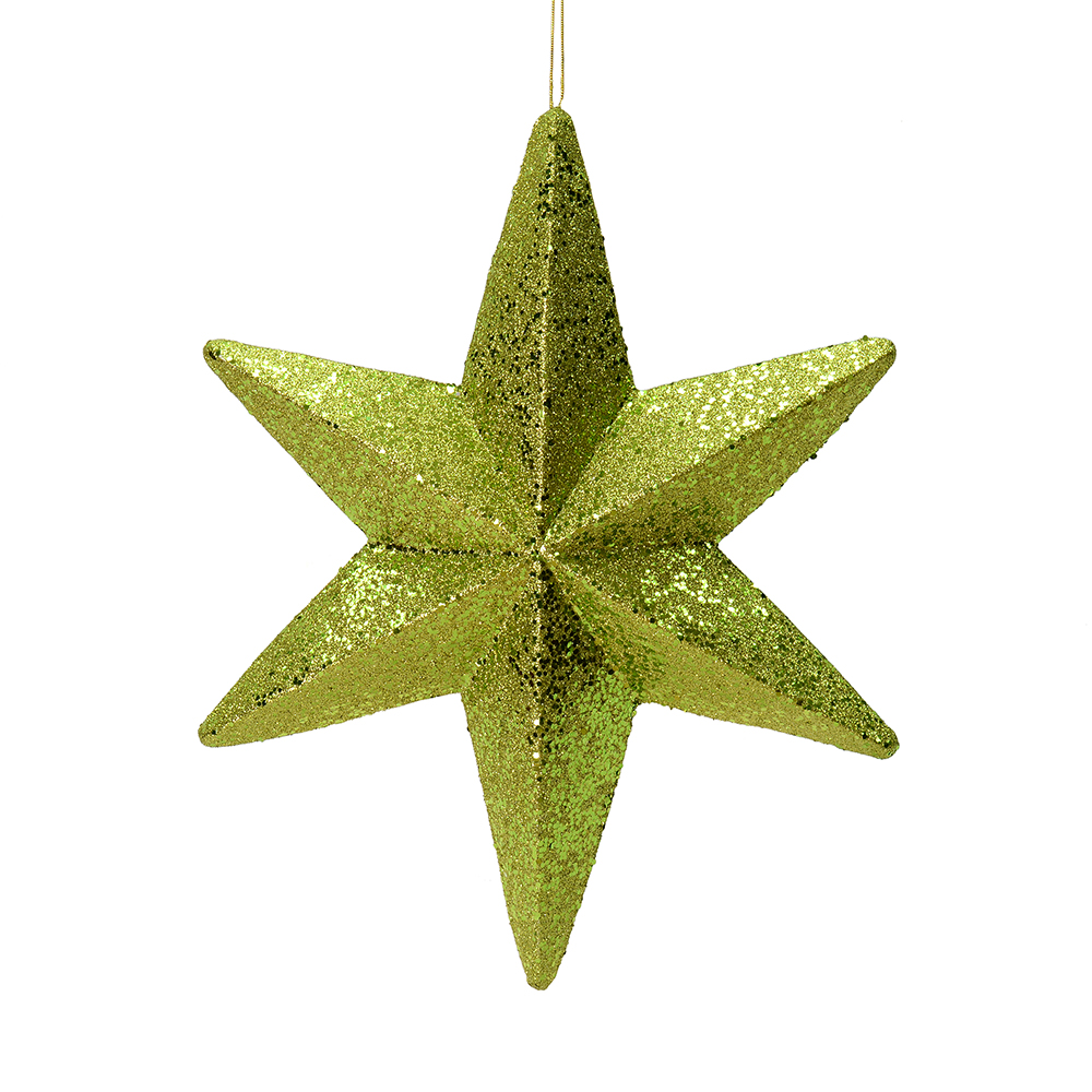 20 Inch Lime Glitter Bethleham Star Christmas Ornament