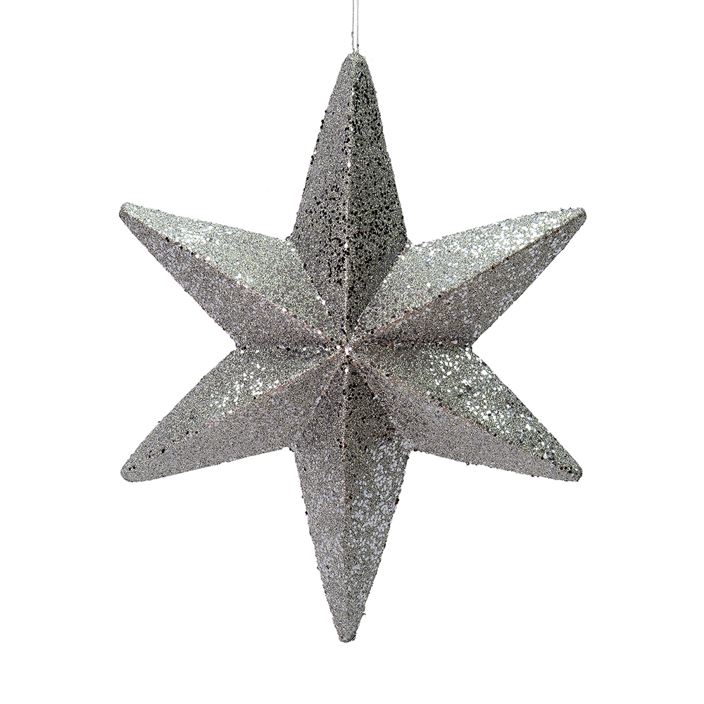 20 Inch Pewter Glitter Bethleham Star Christmas Ornament