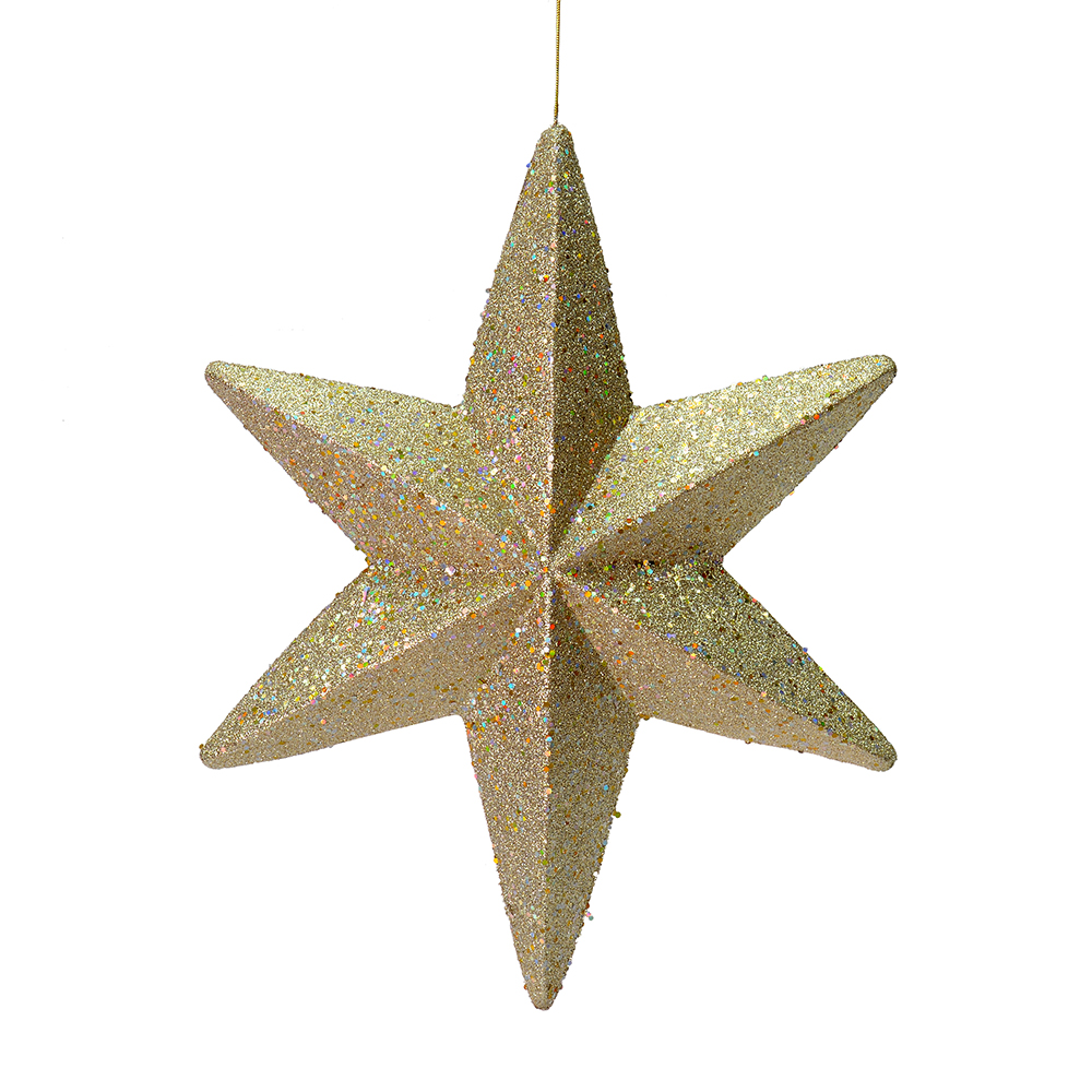 20 Inch Champagne Glitter Bethleham Star Christmas Ornament