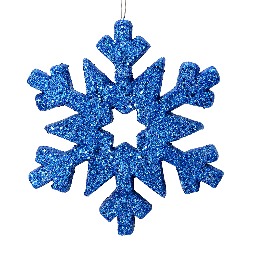  12 Inch Blue Glitter Snowflake Christmas Ornament