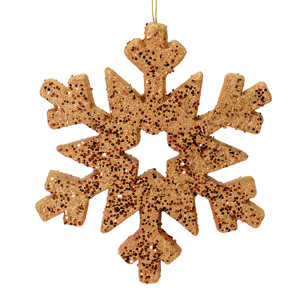 12 Inch Copper Glitter Snowflake Christmas Ornament