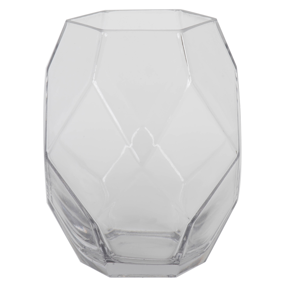 7.75 Inch Clear Geometric Glass Vase