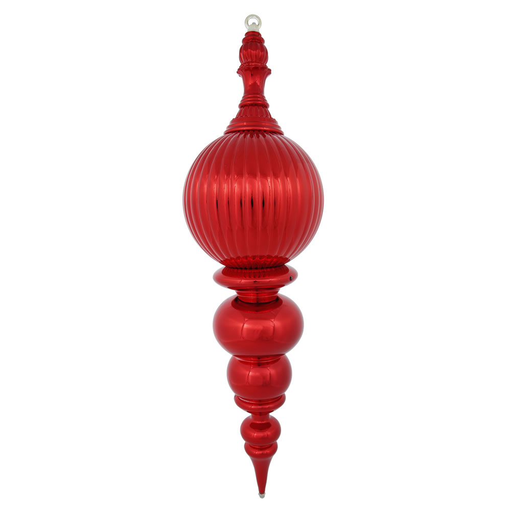 28 Inch Red Shiny Pumpkin Valentines Day Finial Ornament Shatterproof