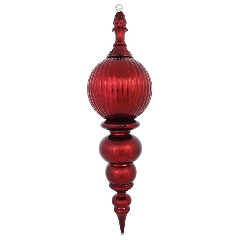 28 Inch Burgundy Shiny Pumpkin Christmas Finial Ornament Shatterproof