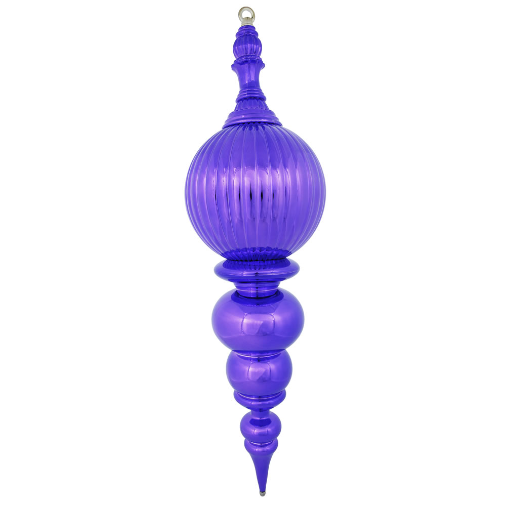 28 Inch Purple Shiny Finial Mardi Gras Ornament