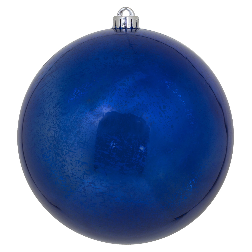 8 Inch Cobalt Blue Shiny Mercury Christmas Ball Ornament Shatterproof