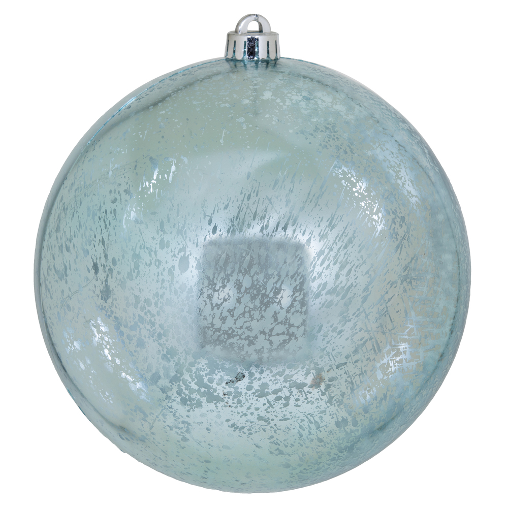 8 Inch Baby Blue Shiny Mercury Christmas Ball Ornament Shatterproof