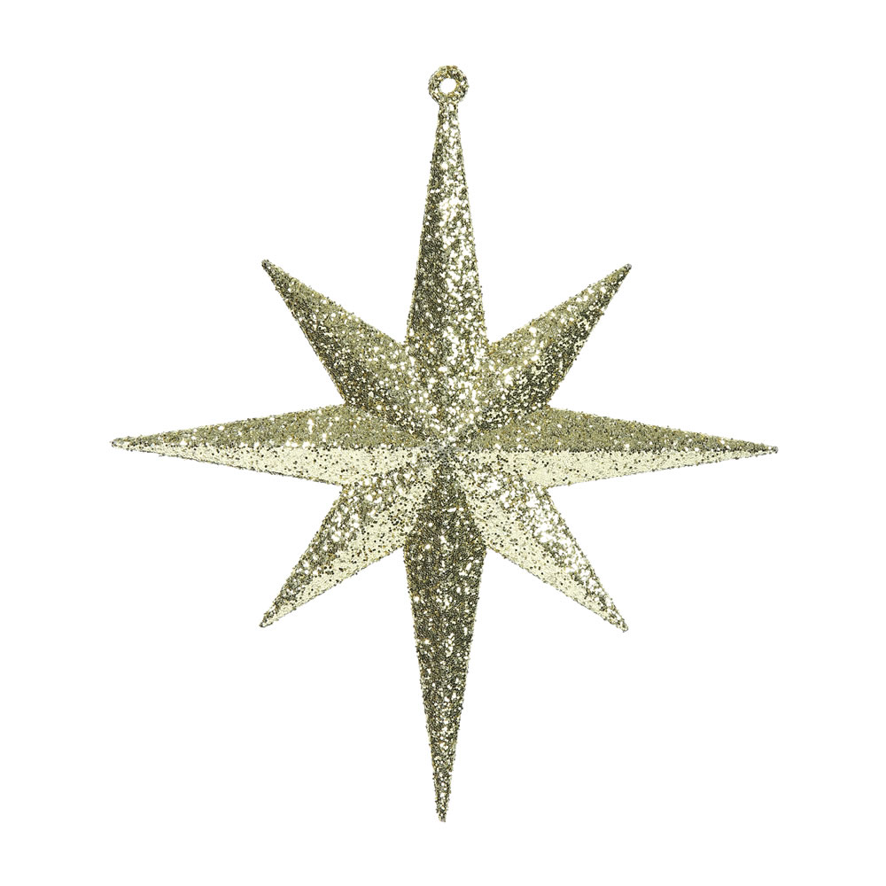Christmastopia.com 8 Inch Gold Iridescent Glitter Bethlehem Star Mardi Gras Ornament